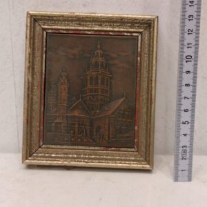 Antike Bronze Relief Kirche
