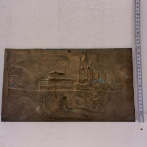 Antike Messing Relief Stadttor