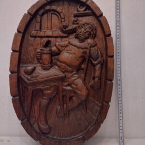 Holz Relief Wirtshausszene